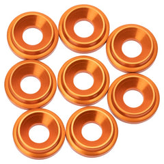 7075 LowPro Countersunk Washers, M3, Orange, 8pcs