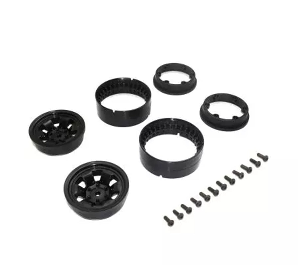 Bead-lock Wheel 1.9" Spoke Black (KC10/2pcs)