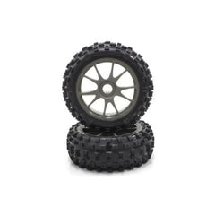 10-Spoke Wheel with Tire (Gunmetal/KC/2pcs)