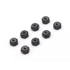 M2 Aluminum Nylon Color Nut 8pcs (Black)