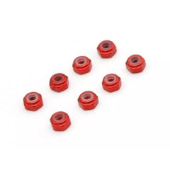 M2 Aluminum Nylon Color Nut 8pcs (Red)