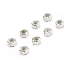 M2 Aluminum Nylon Color Nut 8pcs (Silver)