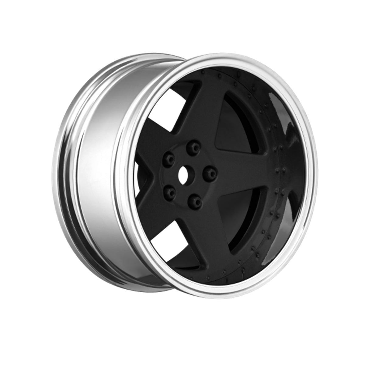 5 Spoke Matte Black 1/10 Drift Wheel, 2, 4, 6, 8mm Offset,