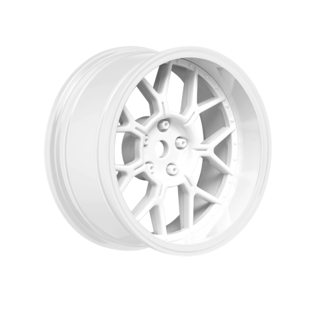 14 Spoke Gloss White 1/10 Drift Wheel, 2, 4, 6, 8mm