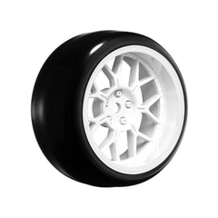 14 Spoke Gloss White 1/10 Wheel Mounted Drift Tire, 2, 4