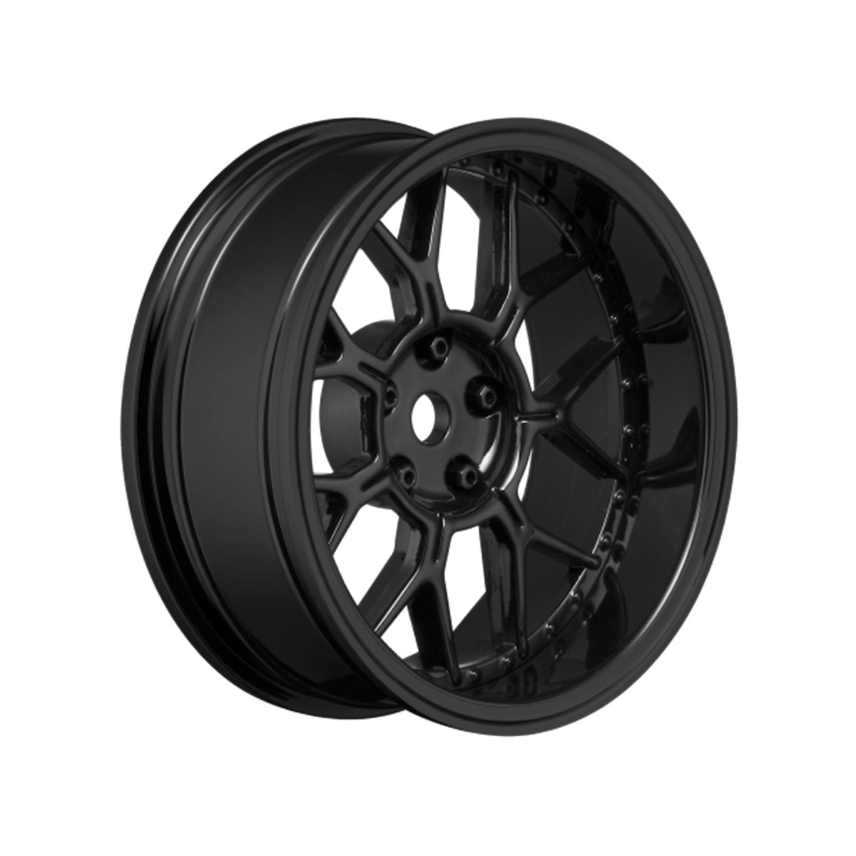 14 Spoke Gloss White 1/10 Drift Wheel, 2, 4, 6, 8mm