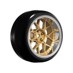 14 Spoke Bronze 1/10 Wheel Mounted Drift Tire, 2, 4, 6, 8