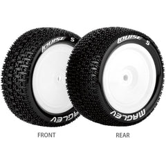 E-Maglev 1/10 4WD Front Buggy Tire, Soft, Mounted on White