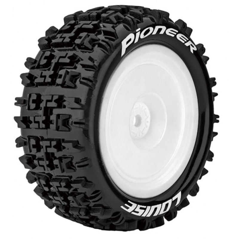 E-Pioneer 1/10 4WD Rear Buggy Tire, Soft, Mounted on White