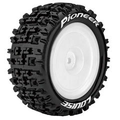 E-Pioneer 1/10 4WD Rear Buggy Tire, Soft, Mounted on White