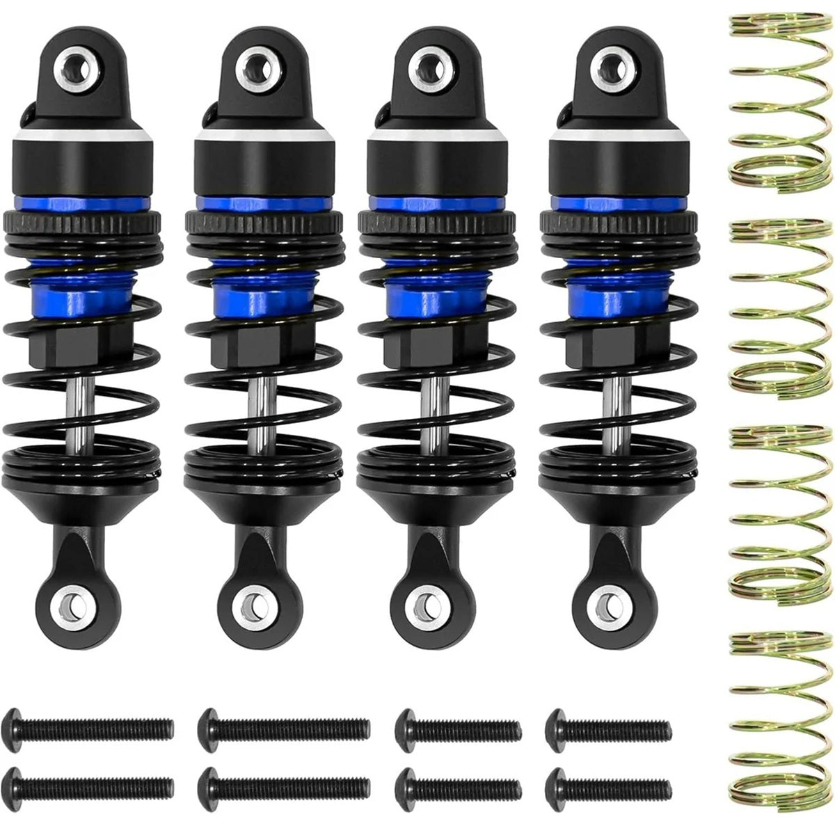 Aluminum Front / Rear Adjustable Shocks Blue