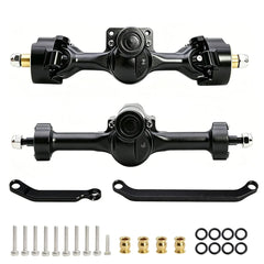 Axial SCX30 Front + Rear Aluminum Complete Axles Black
