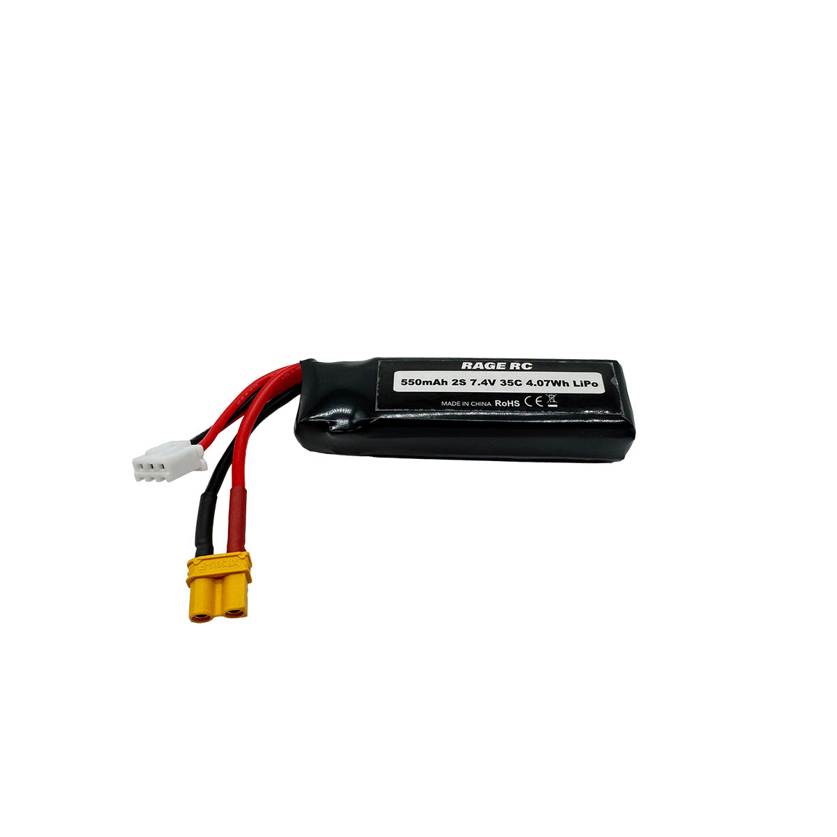 2S 7.4V 550mAh 35C LiPo with JST Plug; F-16