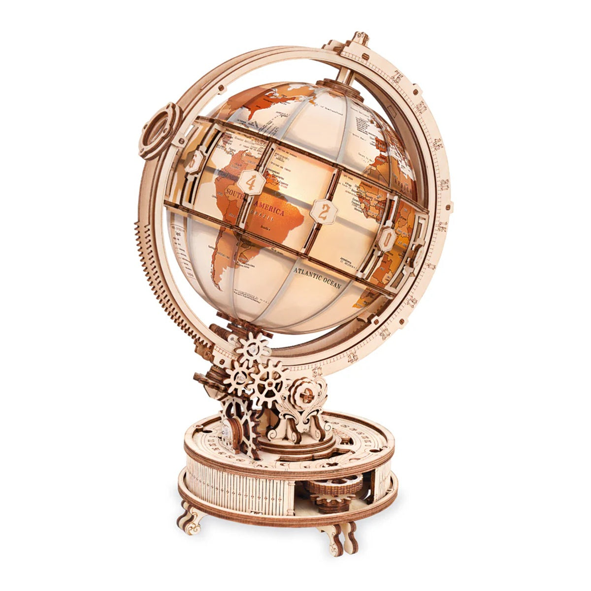 Luminous Globe 3D Wooden Puzzle, Electric Version