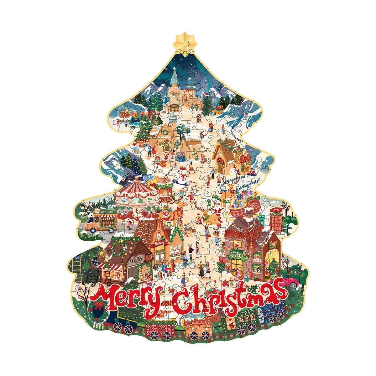 Rowood Christmas Town Wooden Jigsaw Puzzle