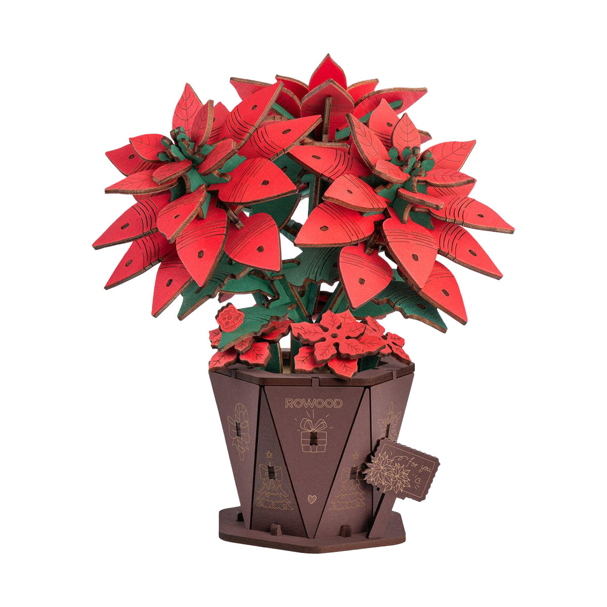 Poinsetta Wood Bloom Craft