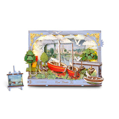 Red Boats - Wall Art 3D Wooden Puzzle
