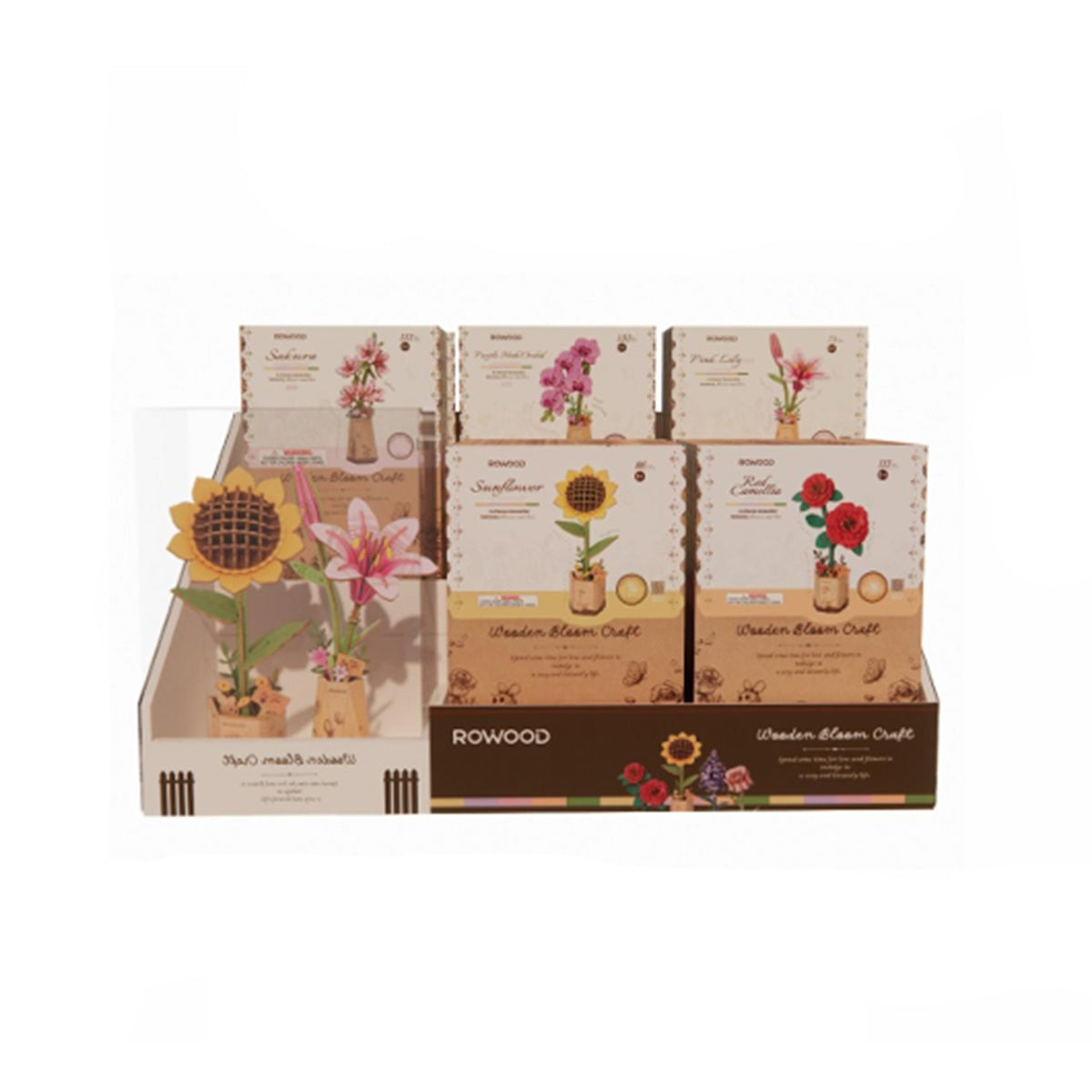 Wood Bloom Flowers Countertop Display