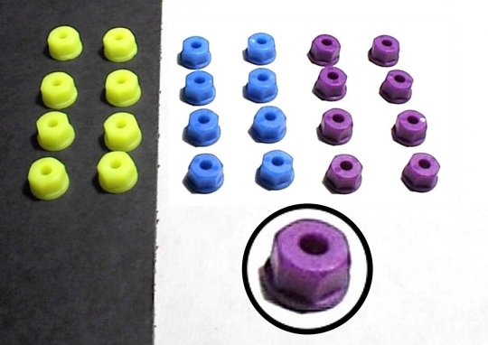 8-32 / 4MM NYLON NUTS NEON BLUE / 8