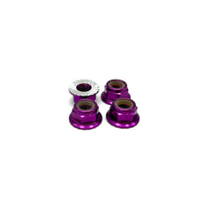 5mm Aluminum Flanged & Serrated Lock Nut, Purple, 4pc