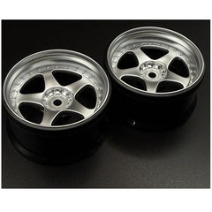 NIZ 5-Star Multipiece Style 1-10 Silver Rims, 6mm Offset
