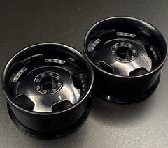 Euro VIP Dish Style 1/10 Black Rims, 8mm Offset