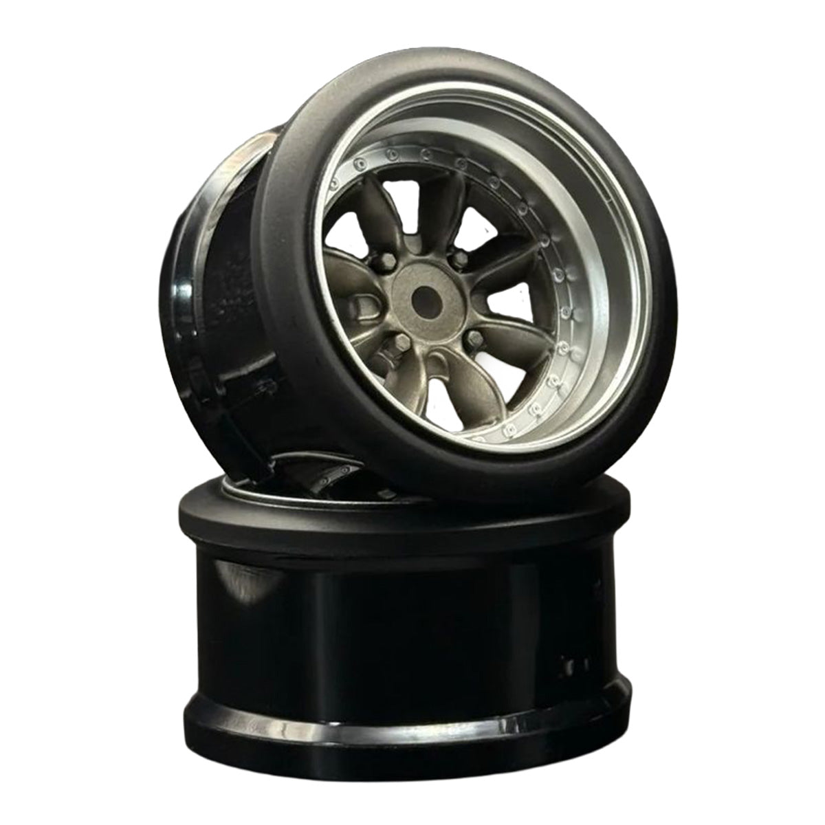Pana 8-Spoke Style 1/10 Gun Metal Rims, 8mm Offset