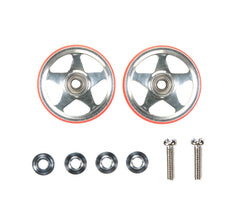 JR 19mm Alum 5 Spoke Rollers w/Plastic Rings (Red)