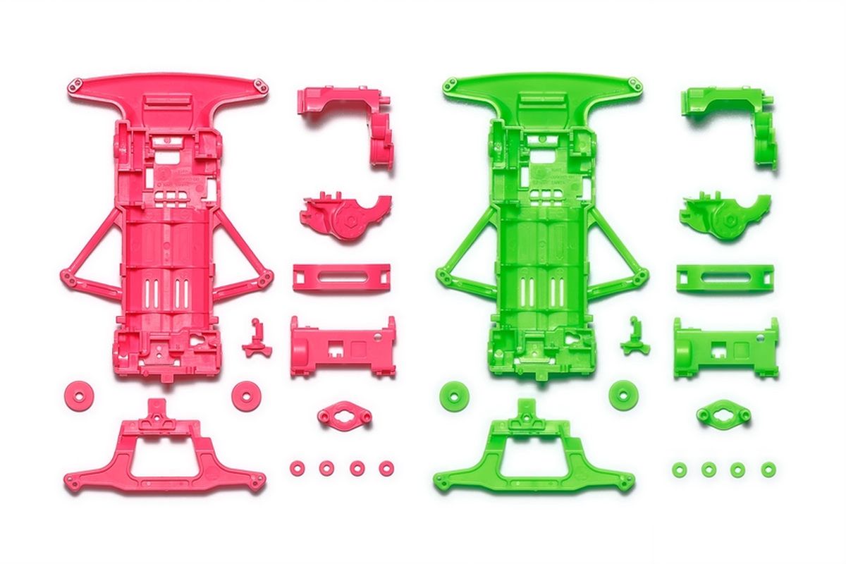 JR Super FM Chassis Set, Fluorescent Pink/Green