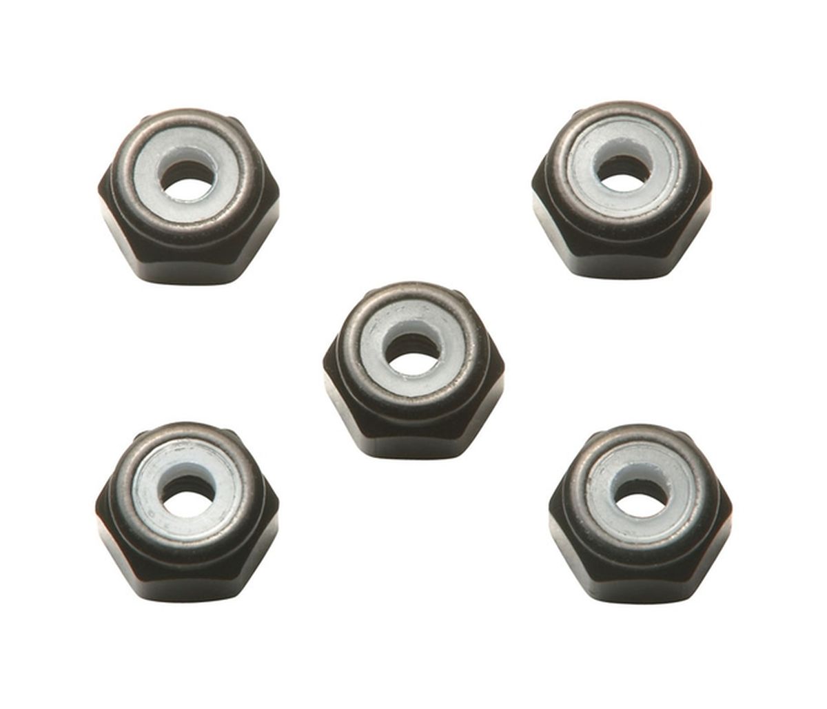JR 2mm Aluminum Lock Nut, Black 5pcs