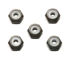 JR 2mm Aluminum Lock Nut, Black 5pcs