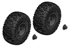 Tire and Wheel Set - Truck - Black Rims - 1 Pair: Mammoth,
