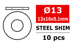 Steel Metric Shim - 13x16x0.1mm - 10 pcs