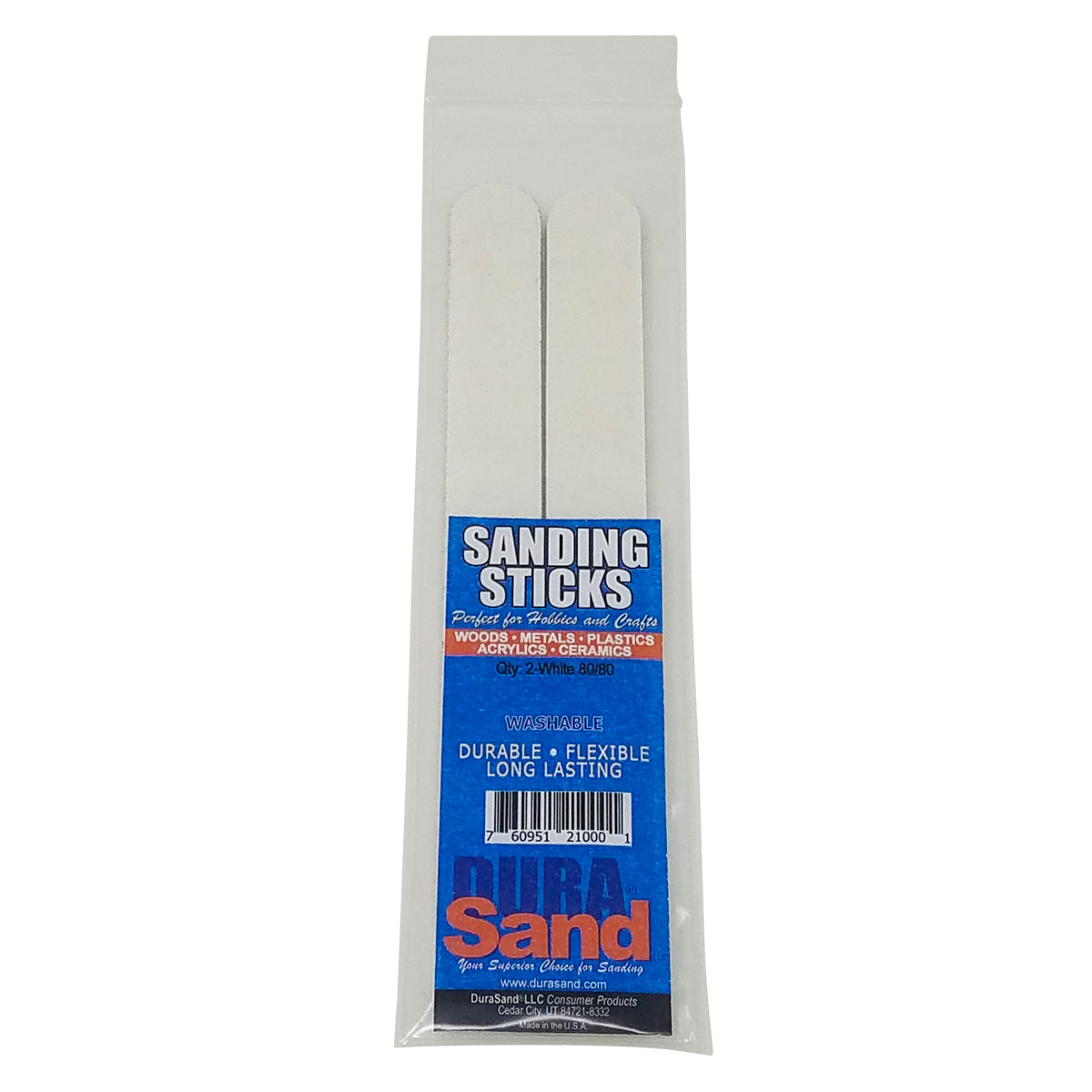 Sanding Sticks, 2 Pieces Bagged, 80/80, White