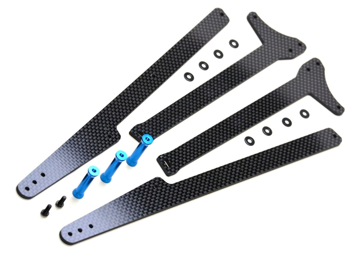 DR10 Wheelie Bar Set, 12" Carbon and Alloy Adjustable