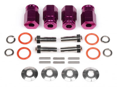 Aluminum Wide Hex Hub 12mm (24mm Wide/Purple) Wheely King